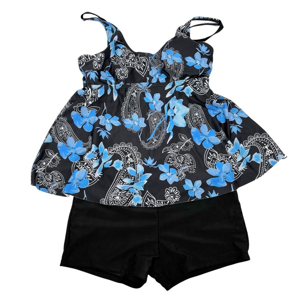 Swimsuits for Women 2 Pieces M Tankini Top & Shorts‎ Floral Modest Resort Beach